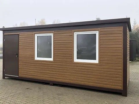 OFFICE CONTAINER 6 X 2.40 M WOOD COLOUR