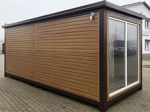 OFFICE CONTAINER 6 X 2.40 M WOOD COLOUR