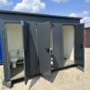 Sanitary container with 3 cubicles